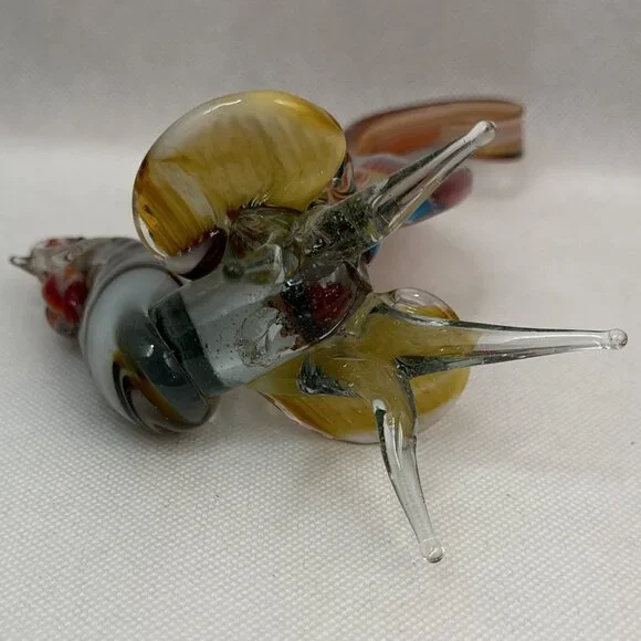 Vintage Blown Glass Murano Style Colorful Rooster Art Glass Figurine - Picture 6 of 6